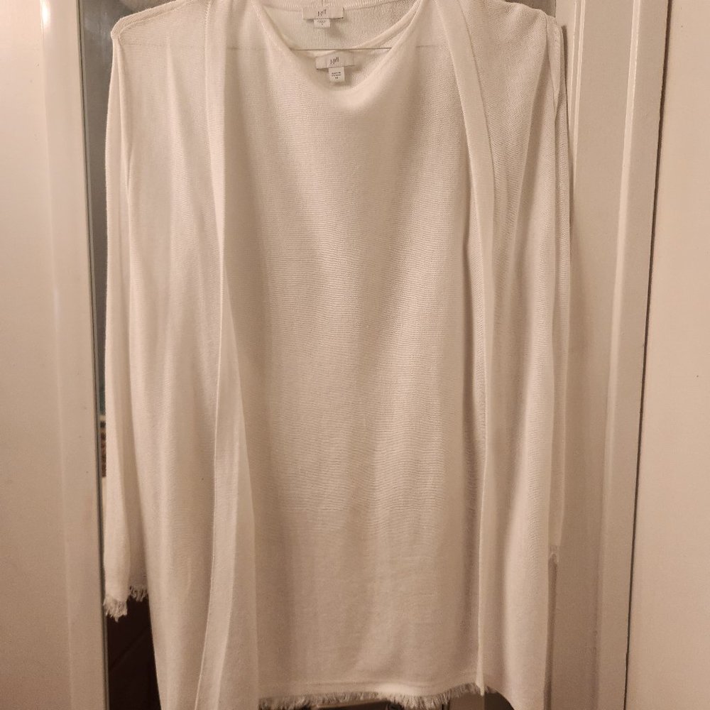 J Jill Tunic-Length Linen-Blend Sweater Set